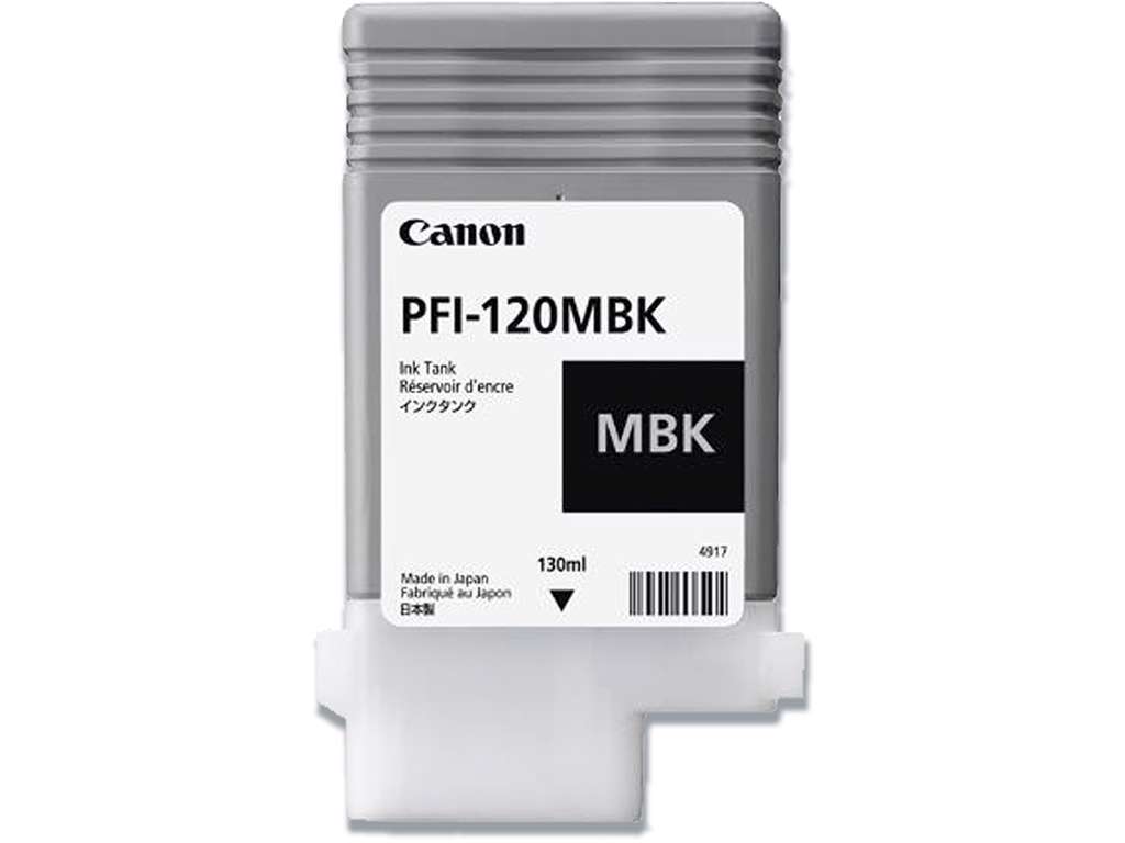 Blækpatron, 1 stk, Mat Black-mat sort, 130 ml, Canon PFI-120MBK