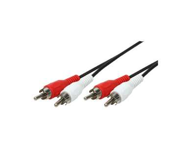 LogiLink 2xRCA - 2xRCA, 2.5m lydkabel 2,5 m Sort