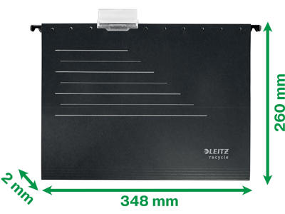 Hængemapper, 10 stk, A4, Sort, Leitz Recycle 