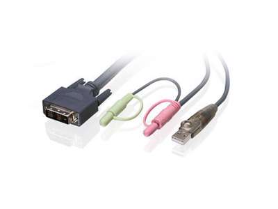 iogear G2L7D03U KVM-kabel Sort 3 m