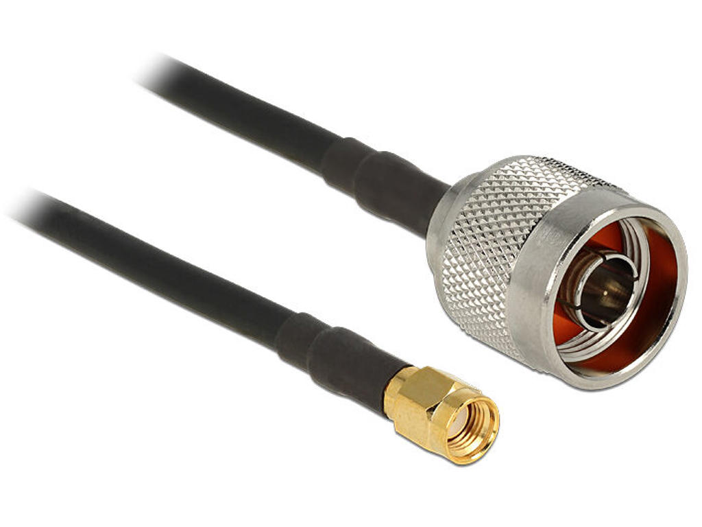 DeLOCK 88937 koaxial kabel CFD200 0,5 m RP-SMA Sort