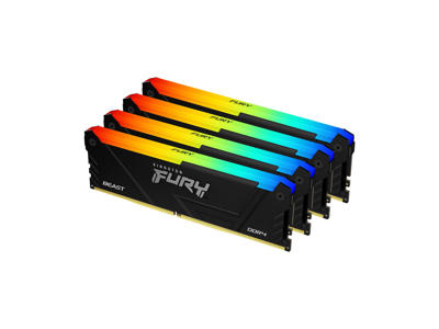 Kingston Technology FURY 64GB 3200MT/s DDR4 CL16 DIMM (Sæt med 4) Beast RGB