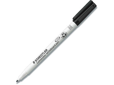 Whiteboard marker, Rund spids, Sort, 1 mm, Staedtler Lumocolor 301