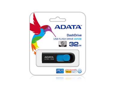 ADATA DashDrive UV128 128GB USB-nøgle USB Type-A 3.2 Gen 1 (3.1 Gen 1) Sort, Blå