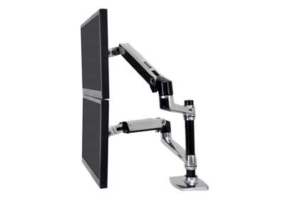 Ergotron LX Series Dual Stacking Arm skærmbeslag og -stativer 61 cm (24") Skrivebord Sølv