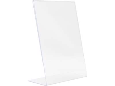 Display, L-formet, A5, Akryl, Fritstående, Dobbeltsidet, Transparent, Securit 