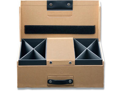 Organiseringsboks, Incl laptop stander, Brun, 28x17.5x28 cm, Oxford Savana