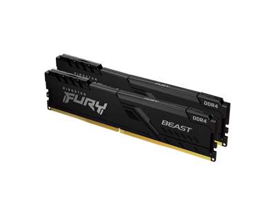 Kingston Technology FURY 32GB 2666MT/s DDR4 CL16 DIMM (Sæt med 2) 1Gx8 Beast Black