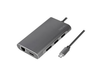 LogiLink UA0382 dockingstation Ledningsført USB 3.2 Gen 1 (3.1 Gen 1) Type-C Sølv