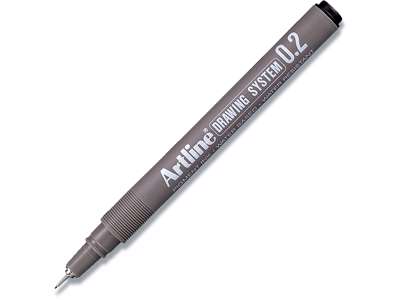 Fineliner, Sort, 0.2 mm, 1 stk, Artline Drawing System EK-232