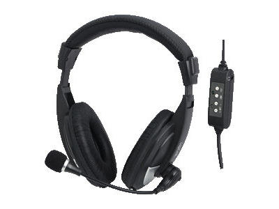 LogiLink HS0019 hovedtelefoner/headset Ledningsført Opkald/musik Sort