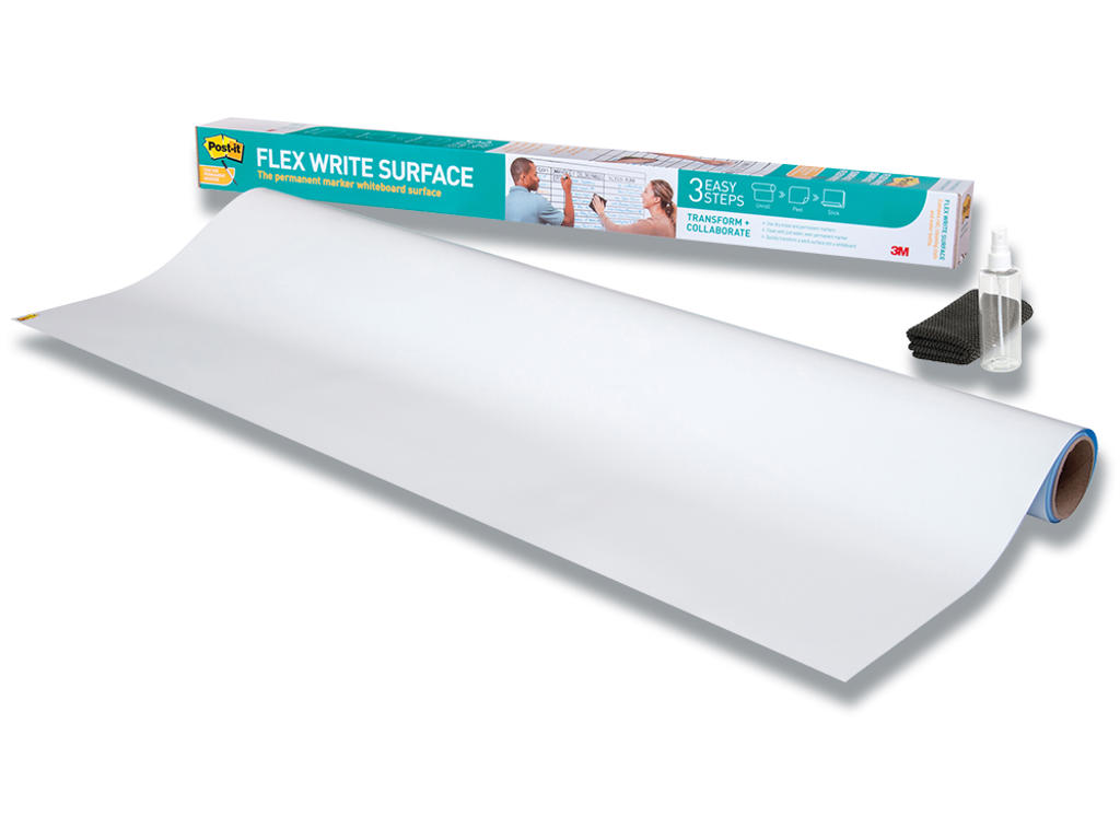 Whiteboard folie, Hvid, 121.9x243.8 cm, 1 ark pr. pakke, Post-it Flex Write Surface 