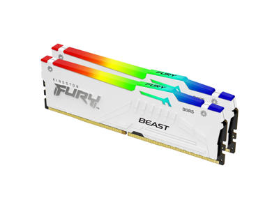 Kingston Technology FURY Beast 32 GB 6000 MT/s DDR5 CL30 DIMM (sæt med 2) White RGB EXPO