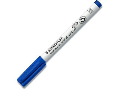 Whiteboard marker, Rund spids, Blå, 1 mm, Staedtler Lumocolor 301