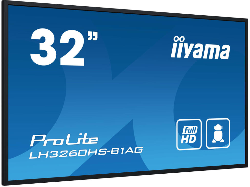 iiyama LH3260HS-B1AG skilte display Digital A-tavle 80 cm (31.5") LED Wi-Fi 500 cd/m² Fuld HD Sort Indbygget processer Android 11 24/7