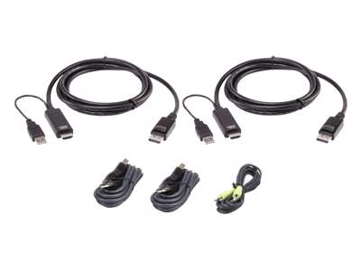 ATEN 2L-7D02UHDPX5 KVM-kabel Sort 1,8 m