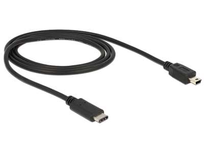 DeLOCK 83603 USB-kabel USB 2.0 1 m USB C Mini-USB B Sort