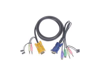 iogear Micro-Lite™ Bonded All-in-One PS/2 KVM Cable 6ft KVM-kabel Sort 1,83 m