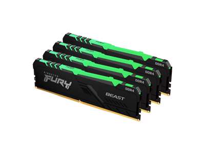 Kingston Technology FURY Beast RGB hukommelsesmodul 128 GB 4 x 32 GB DDR4 2666 MHz