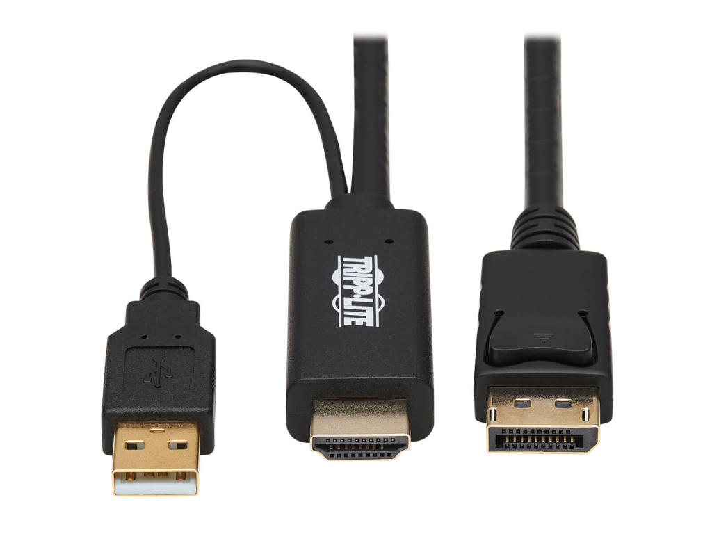 Tripp Lite P567-01M videokabel adapter 1 m HDMI + USB DisplayPort Sort