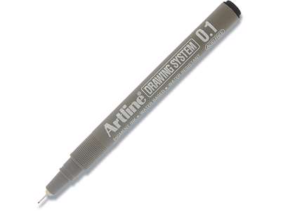 Fineliner, Sort, 0.1 mm, 1 stk, Artline Drawing System EK-231