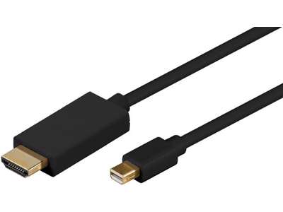 Microconnect MDPHDMI3B-4K videokabel adapter 3 m Mini DisplayPort HDMI Type A (Standard) Sort