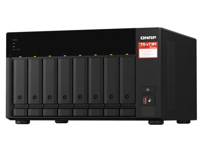 QNAP TS-873A NAS Tower Ryzen Embedded V1500B 8 GB DDR4 30,72 TB SSD QuTS hero Sort