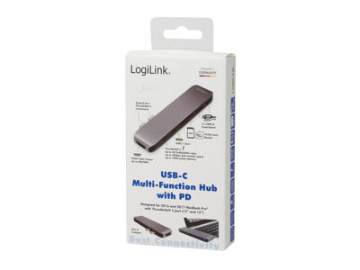 LogiLink UA0302 dockingstation USB 3.2 Gen 1 (3.1 Gen 1) Type-C Aluminium, Sort