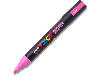 Paint marker, 1.8-2.5 mm, Fluo pink, Rund spids, uni Posca PC-5M