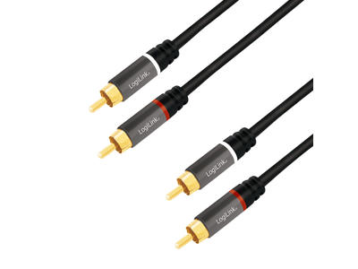 LogiLink CA1206 lydkabel 3 m 2 x RCA Sort