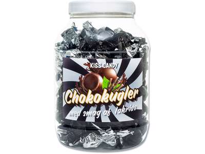 Choko-kugler, Lakrids, 1000g, Kiss Candy