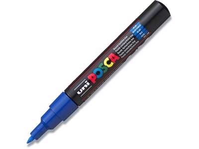 Paint marker, 0.7 mm, Blå, Ekstra-fin spids, uni Posca PC-1M