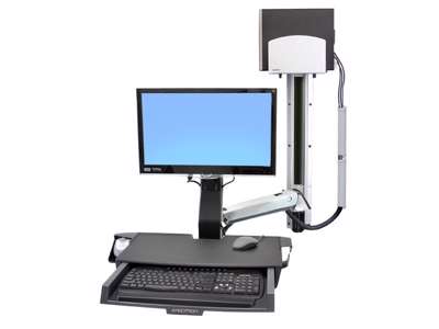 Ergotron StyleView Sit-Stand Combo System with Worksurface skærmbeslag og -stativer 61 cm (24") Væg