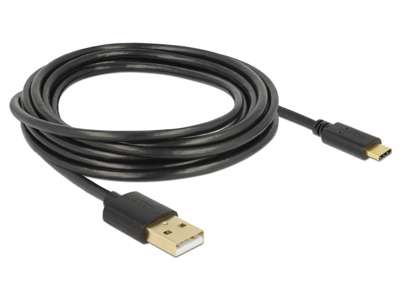 DeLOCK 85209 USB-kabel USB 2.0 3 m USB A USB C Sort