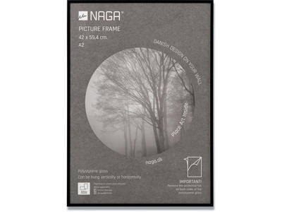 Fotoramme, 42x59.4 cm, Sort, Aluminium, Naga