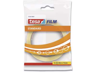 Tape, 15mm x 66m, 1 rulle, Transparent, Tesa Tesafilm Standard 57382