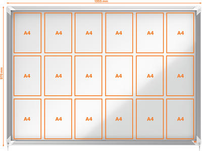 Opslagsskab, 18xA4, Magnetisk, Skydelåge, Indendørs brug, Nobo Premium Plus