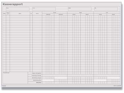 Kasserapport, Kasse-bank-giro, 297x228 mm, 2x50 blade, Mayland 