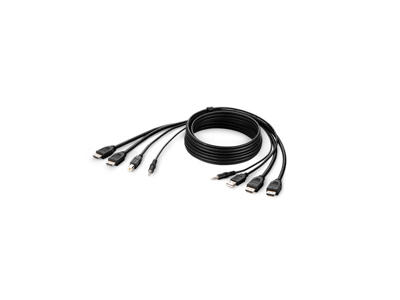 Belkin F1DN2CCBL-HH10t KVM-kabel Sort 3 m