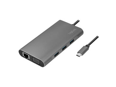 LogiLink UA0383 dockingstation Ledningsført USB 3.2 Gen 1 (3.1 Gen 1) Type-C Sølv