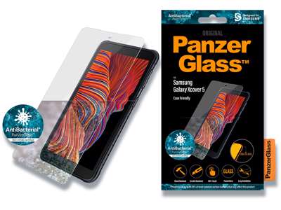 Skærmbeskyttelse, Samsung Galaxy Xcover 5, Klar, 1 stk, PanzerGlass Antibacterial - Case Friendly 