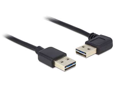 DeLOCK 5m USB 2.0 A m/m 90° USB-kabel USB A Sort