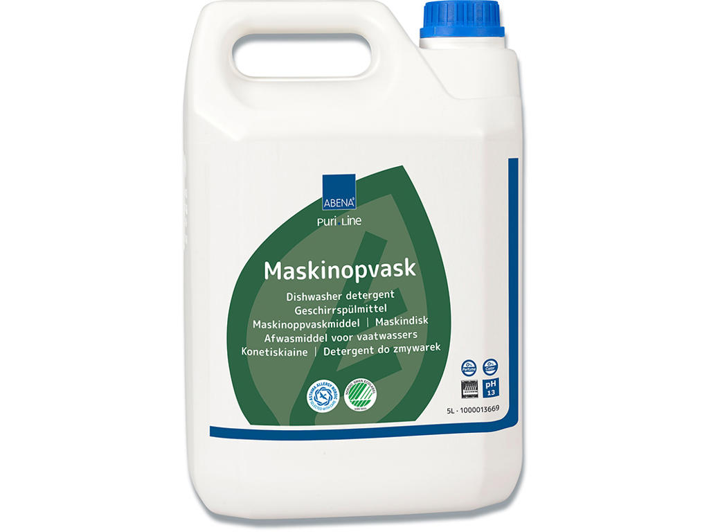 Maskinopvask, Alusikker, Uden klor, Uden farve og parfume, 5 liter, Abena Puri-Line