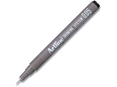 Fineliner, Sort, 0.05 mm, 1 stk, Artline Drawing System EK-2305