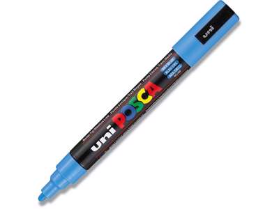 Paint marker, 1.8-2.5 mm, Himmelblå, Rund spids, uni Posca PC-5M