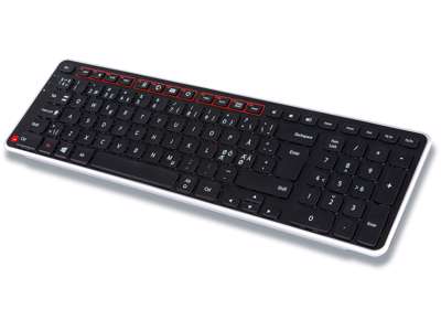 Tastatur, Trådløs, Med numerisk tastatur, Sort og rød, RollerMouse Balance Wireless