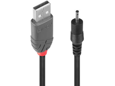 Lindy 70265 el-ledning Sort 1,5 m USB A EIAJ-01 (2.5 mm, 0.7 mm)