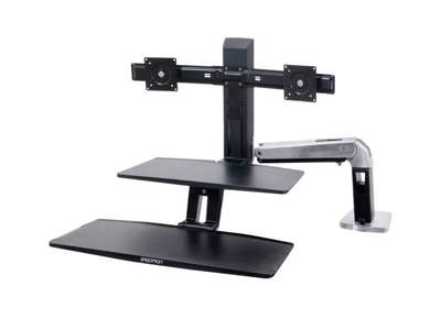 Ergotron WorkFit -A skærmbeslag og -stativer 61 cm (24") Skrivebord Sort