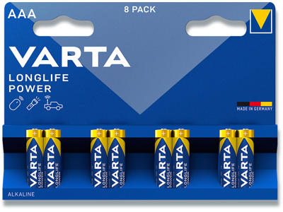 Batteri, AAA, 1.5 V, 8 stk, Varta Longlife Power