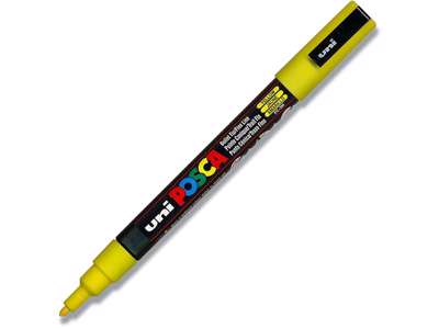 Paint marker, 0.9-1.3 mm, Gul, Rund spids, uni Posca PC-3M